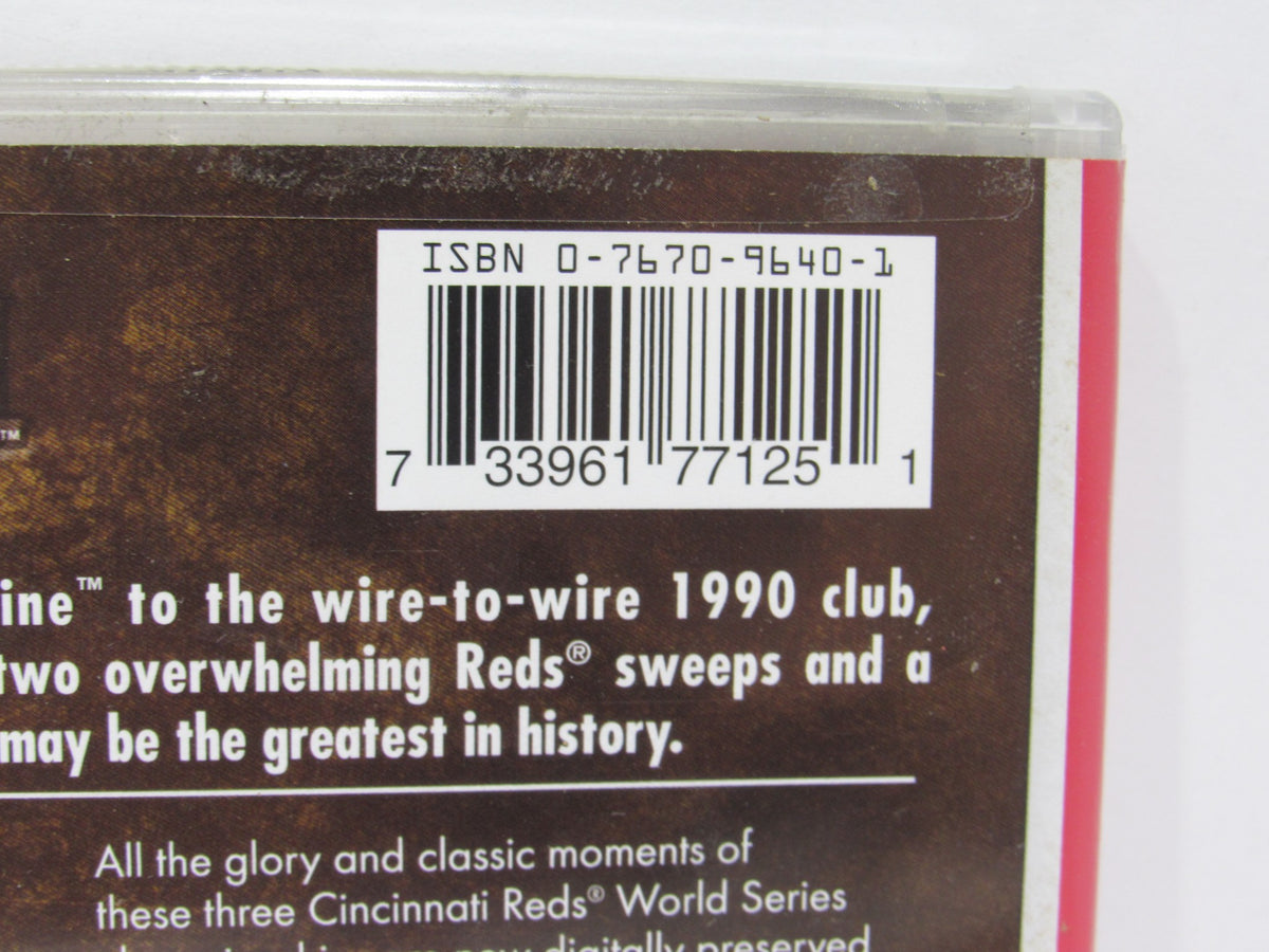 ISBN barcode of the MLB Vintage World Series Films - Cincinnati Reds 1975, 1976 & 1990 DVD for inventory and cataloging purposes.