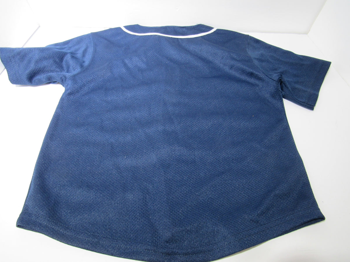 Navy Blue Majestic New York Yankees Kids Size 5/6 M Youth NWT - Back view of the jersey without print.