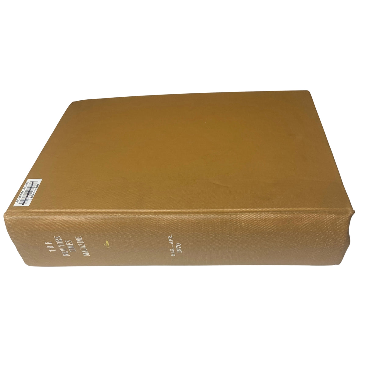The New York Times Library Edition Bound Magazine March - April 1970, featuring the side view of the spine with the title embossed.