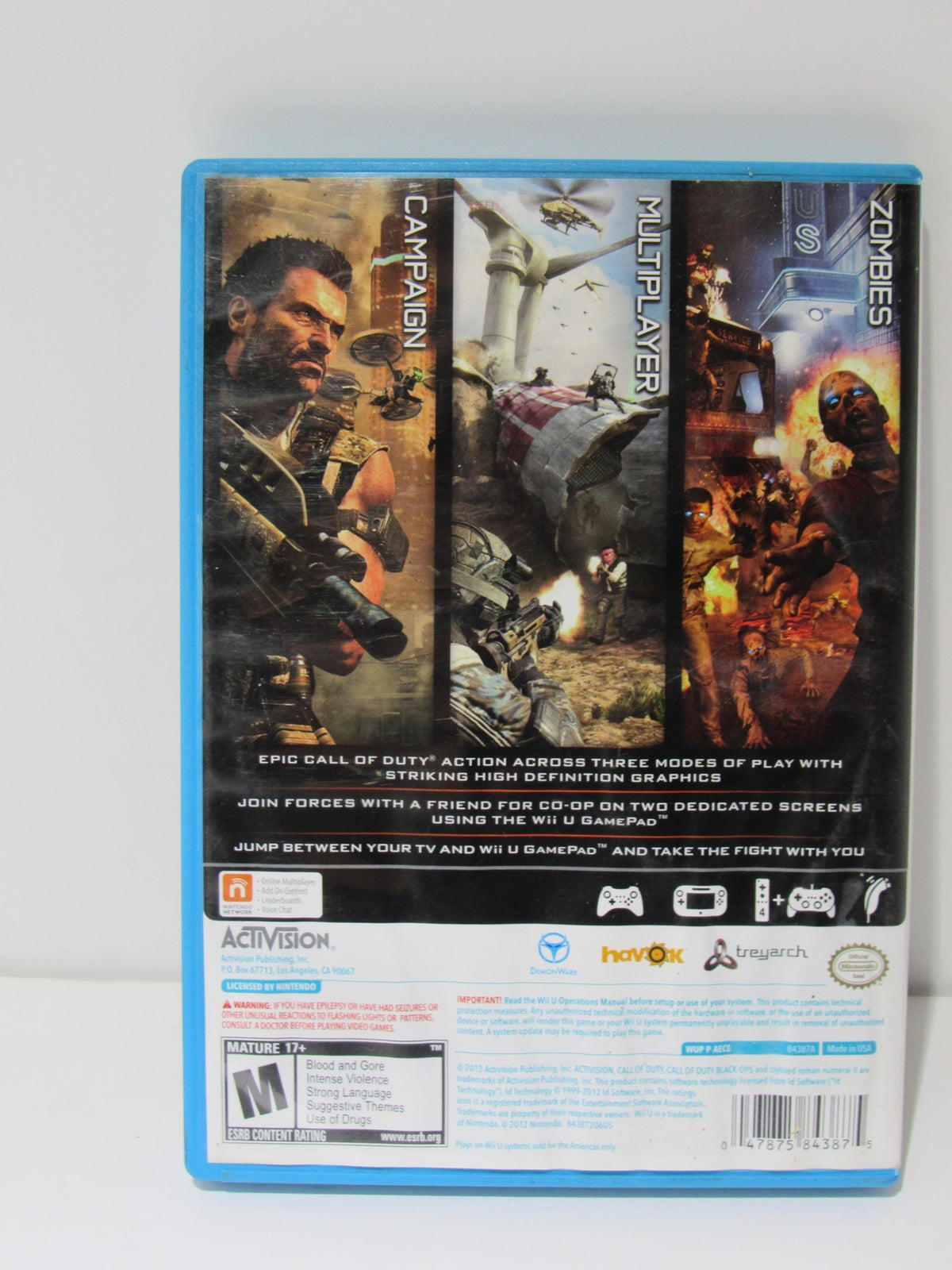 Nintendo Wii U Call of Duty: Black Ops II | Tested and Working | No Manual