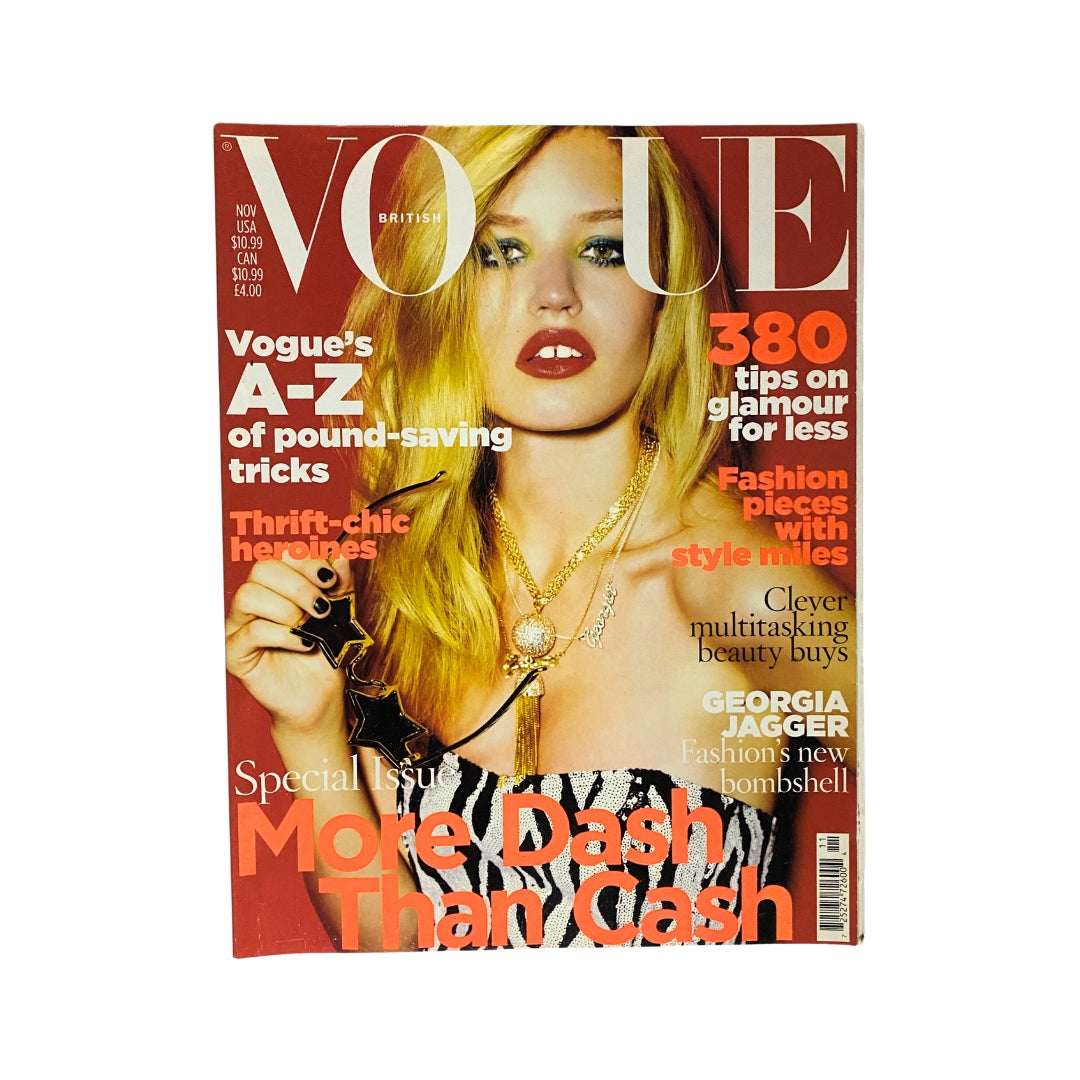 Vogue UK Magazine November 2009 Georgia May Jagger Cover, featuring striking colors and bold design, emphasizing fashion tips and trends.