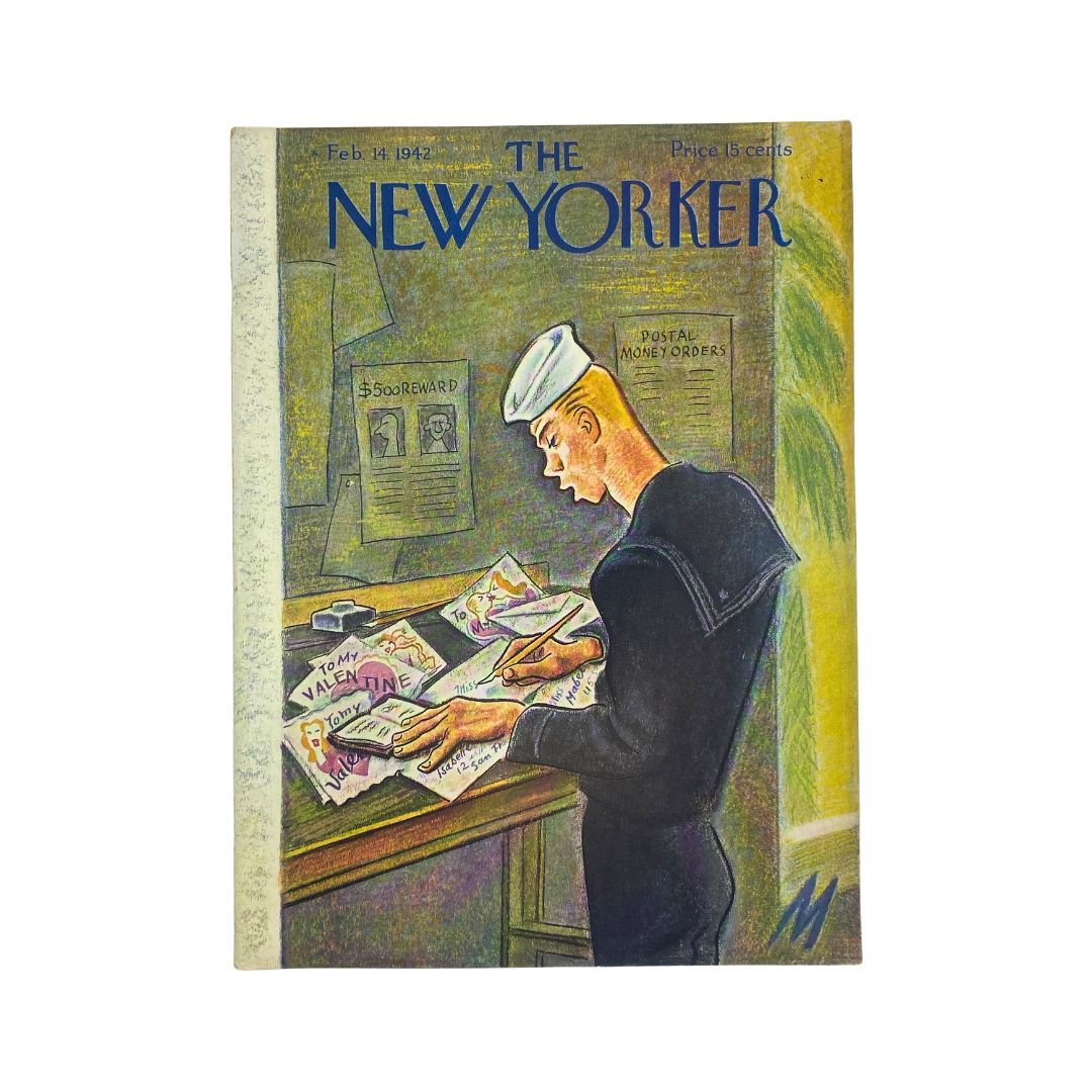 The New Yorker, February 14, 1942: Complete magazine with cover artwork by Julian De Miskey, in VG condition