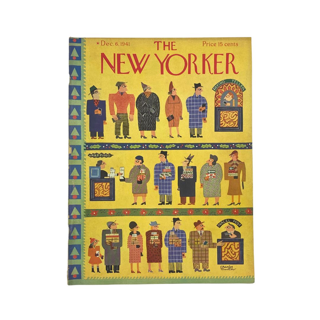 The New Yorker, December 6, 1941: Complete magazine with cover artwork by Charles Martin, in VG condition