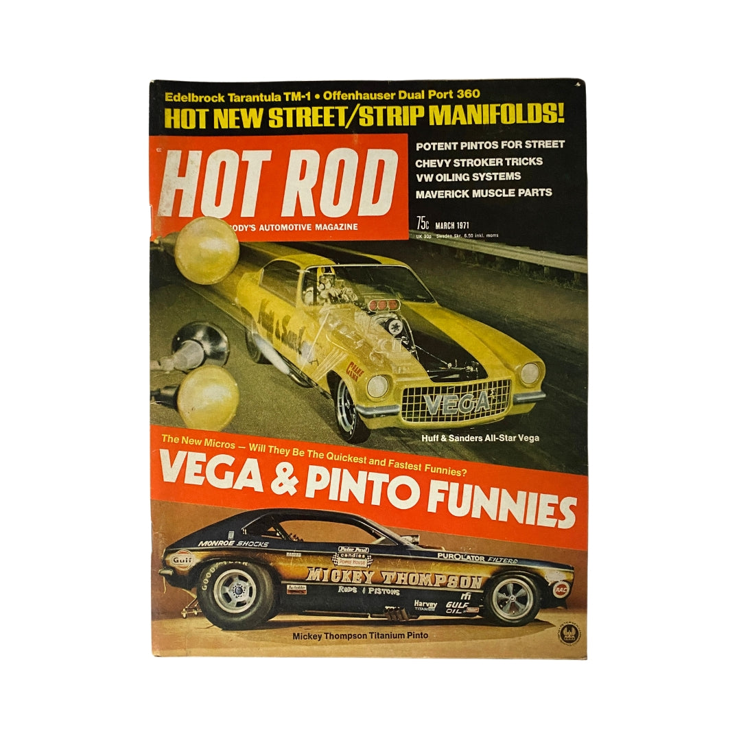 Vintage Hot Rod Magazine March 1971 The New Micros Vega & Pinto Funnies No Label
