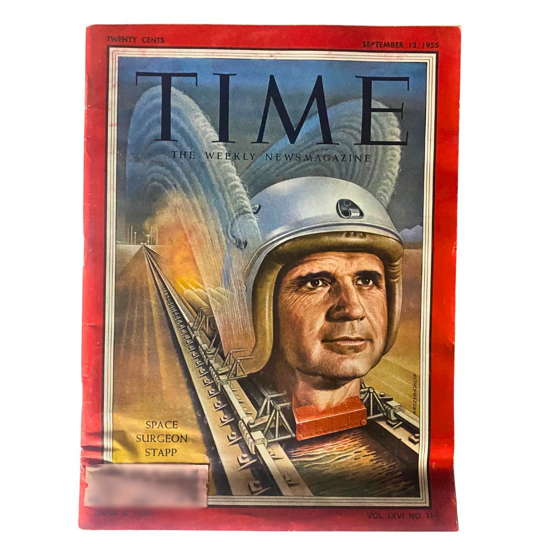 Cover of Time Magazine, September 12, 1955, Vol. 66, No. 11, featuring Space Surgeon John Stapp
