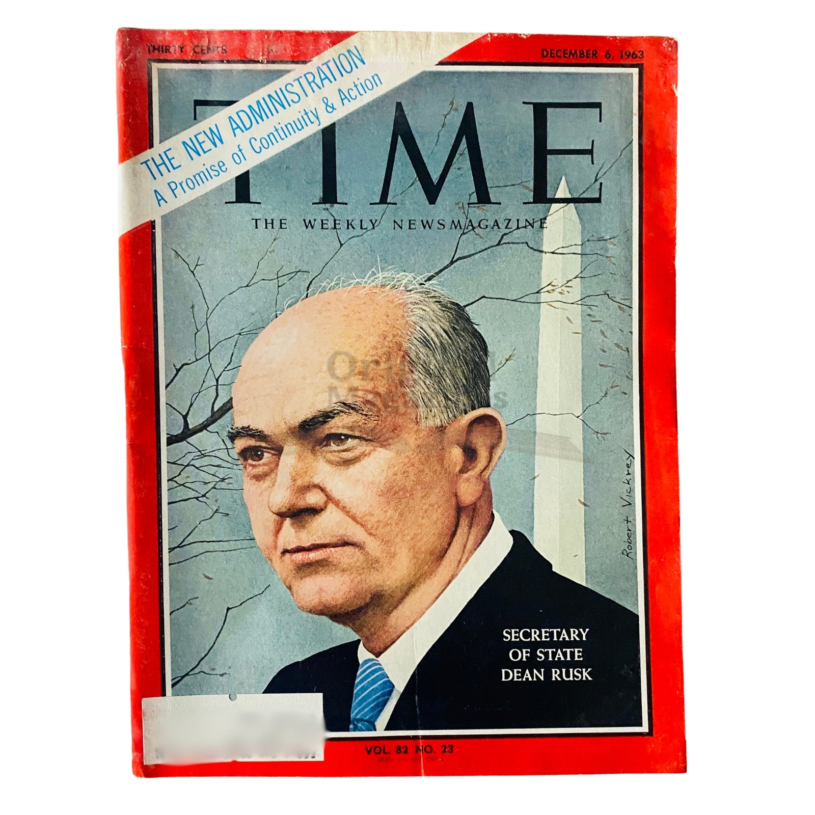 Time Magazine Dec 6 1963 Dean Rusk Vintage