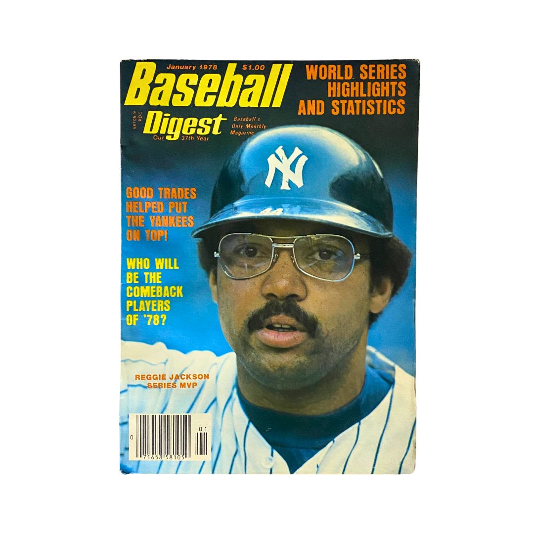 Vintage Baseball Digest Magazine January 1978 Reggie Jackson No Label VG