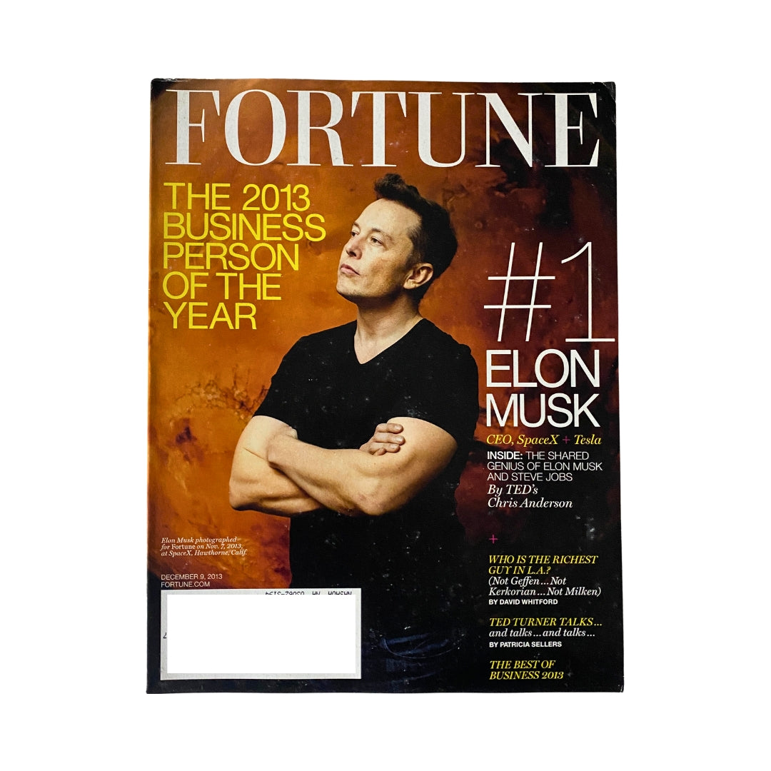 Fortune Magazine December 9, 2013 cover featuring Elon Musk, CEO of SpaceX and Tesla, recognized as the 2013 Business Person of the Year.