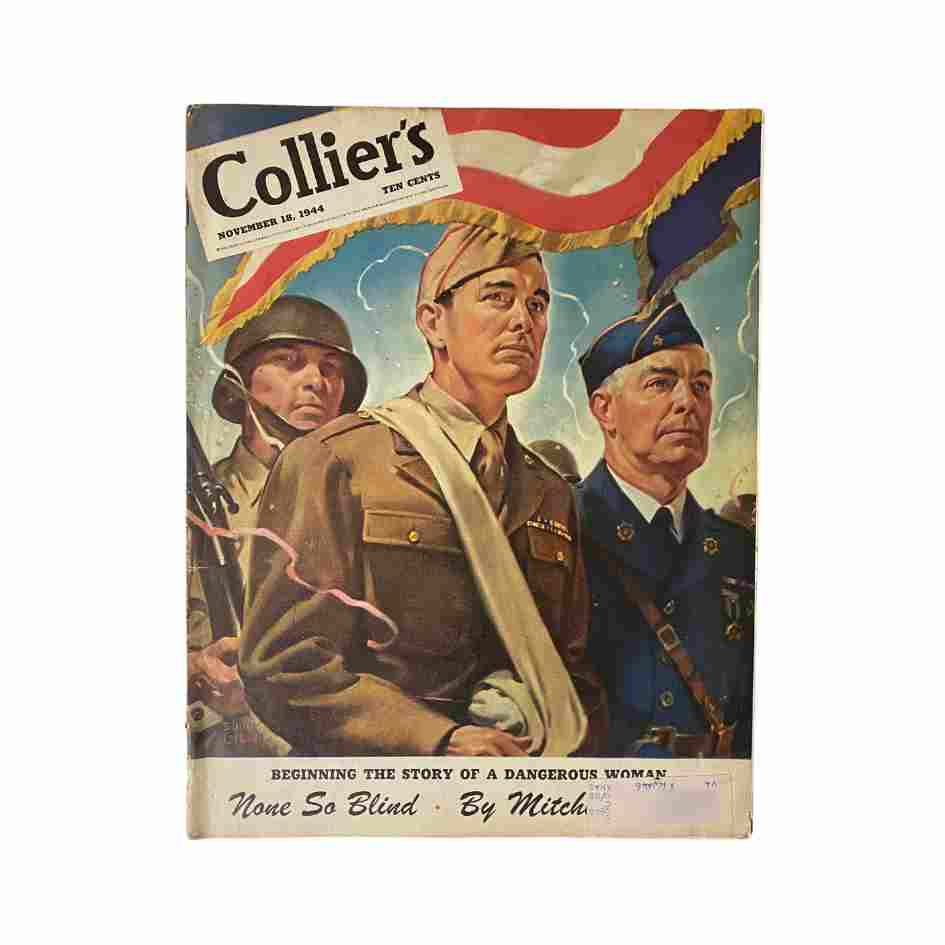 Vintage Collier's Magazine November 1, 1944 Cover Design by Elmore Brown