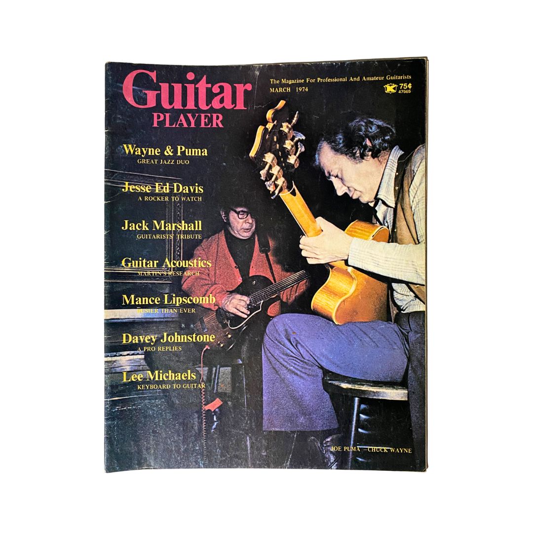 Vintage Guitar Player Magazine March 1974 Joe Puma and Chuck Wayne No Label
