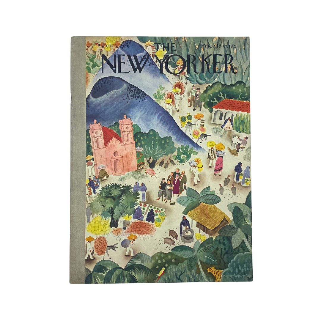 Cover of The New Yorker, February 1, 1936, featuring an illustration by Roger Duvoisin, VG condition
