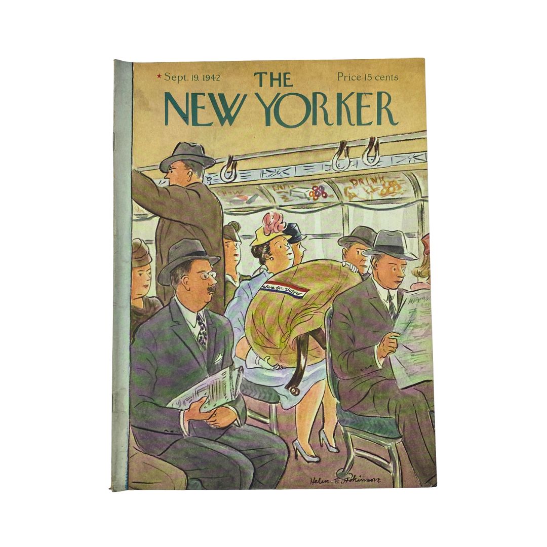The New Yorker, September 19, 1942: Complete magazine with cover artwork by Helen E. Hokinson, in VG condition