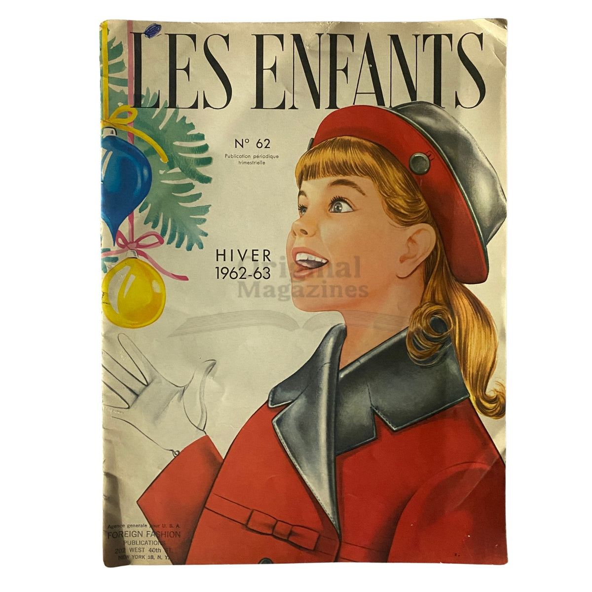 Cover of Les Enfants No. 62 Hiver 1962 - 1963 Catalog featuring a young girl with a red coat and hat, showcasing vintage children's fashion.