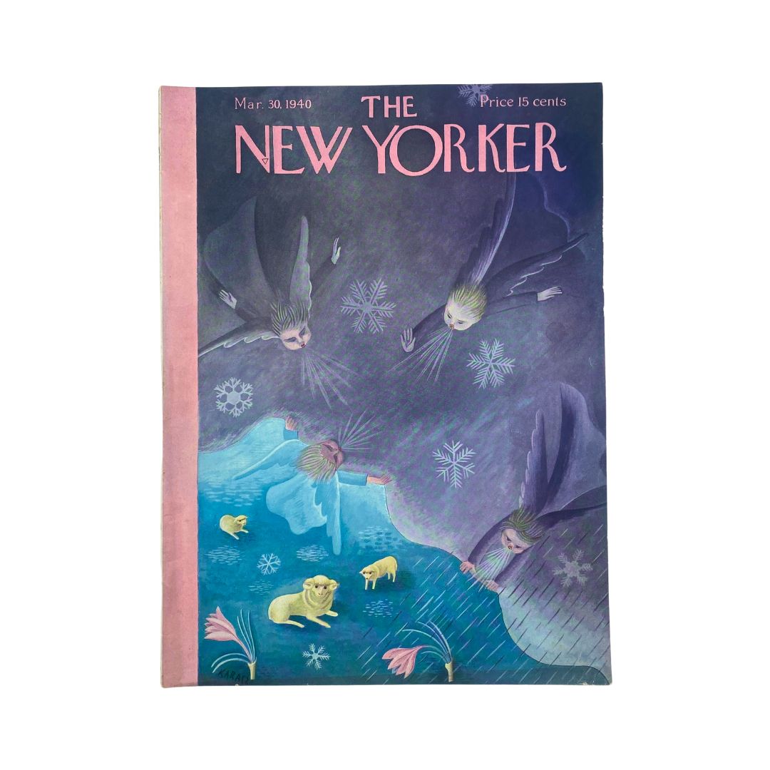 Cover of The New Yorker, March 30, 1940, featuring an illustration by Ilonka Karasz, VG condition