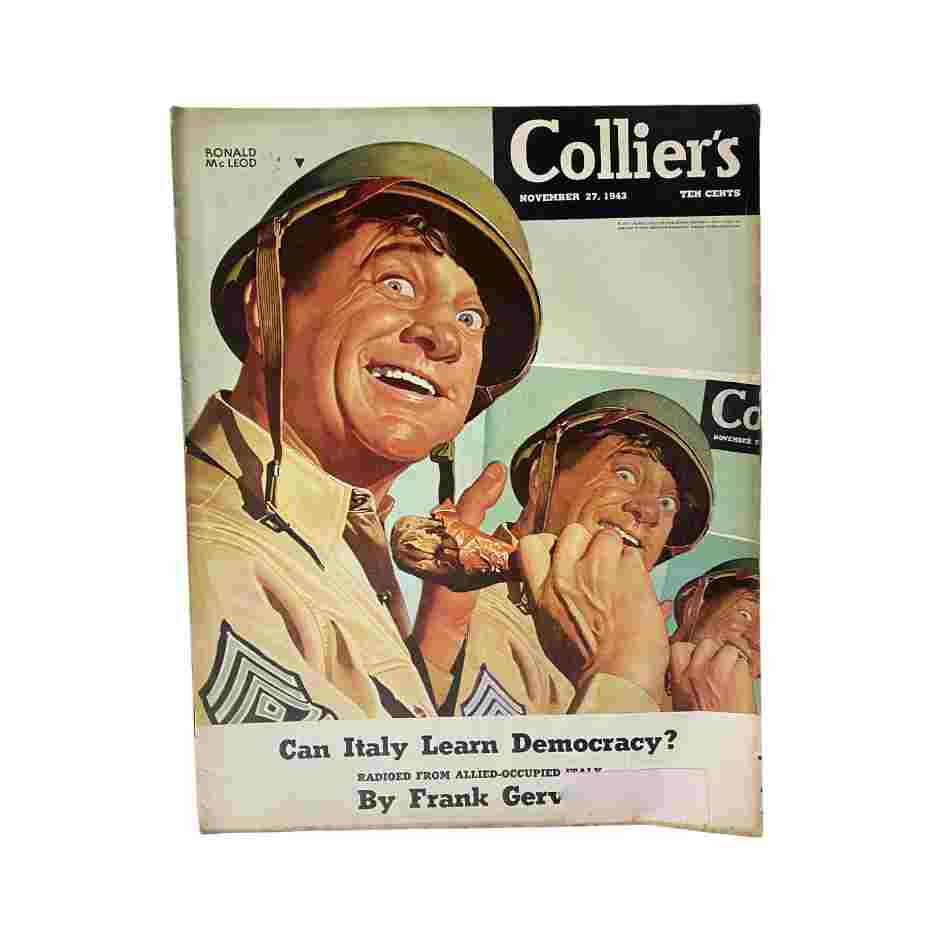 Vintage Collier's Magazine November 27, 1943 Ronald McLeod Cover