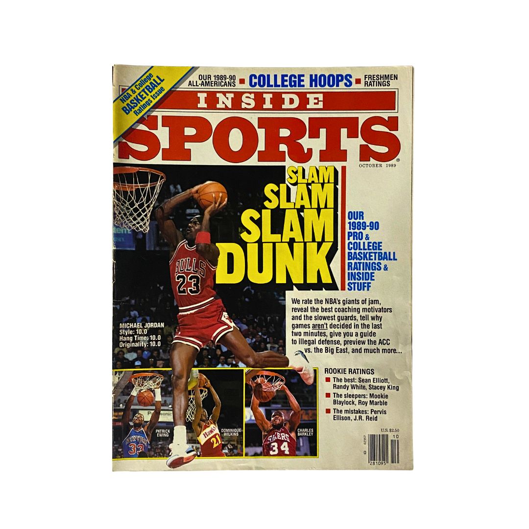 Inside Sports Magazine October 1989 featuring Michael Jordan on the cover, showcasing basketball highlights and the excitement of the NBA during that era.