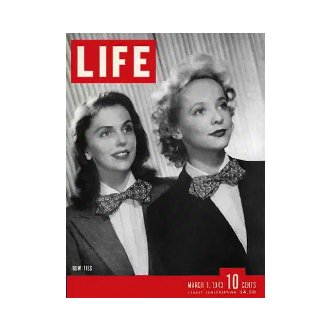 Life Magazine March 1, 1943: Bow Ties Fashion, Women in Suits, History & Photography