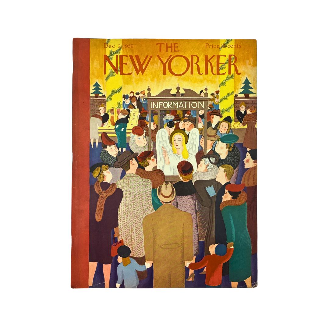Cover of The New Yorker, December 2, 1939, featuring an illustration by Ilonka Karasz, VG condition