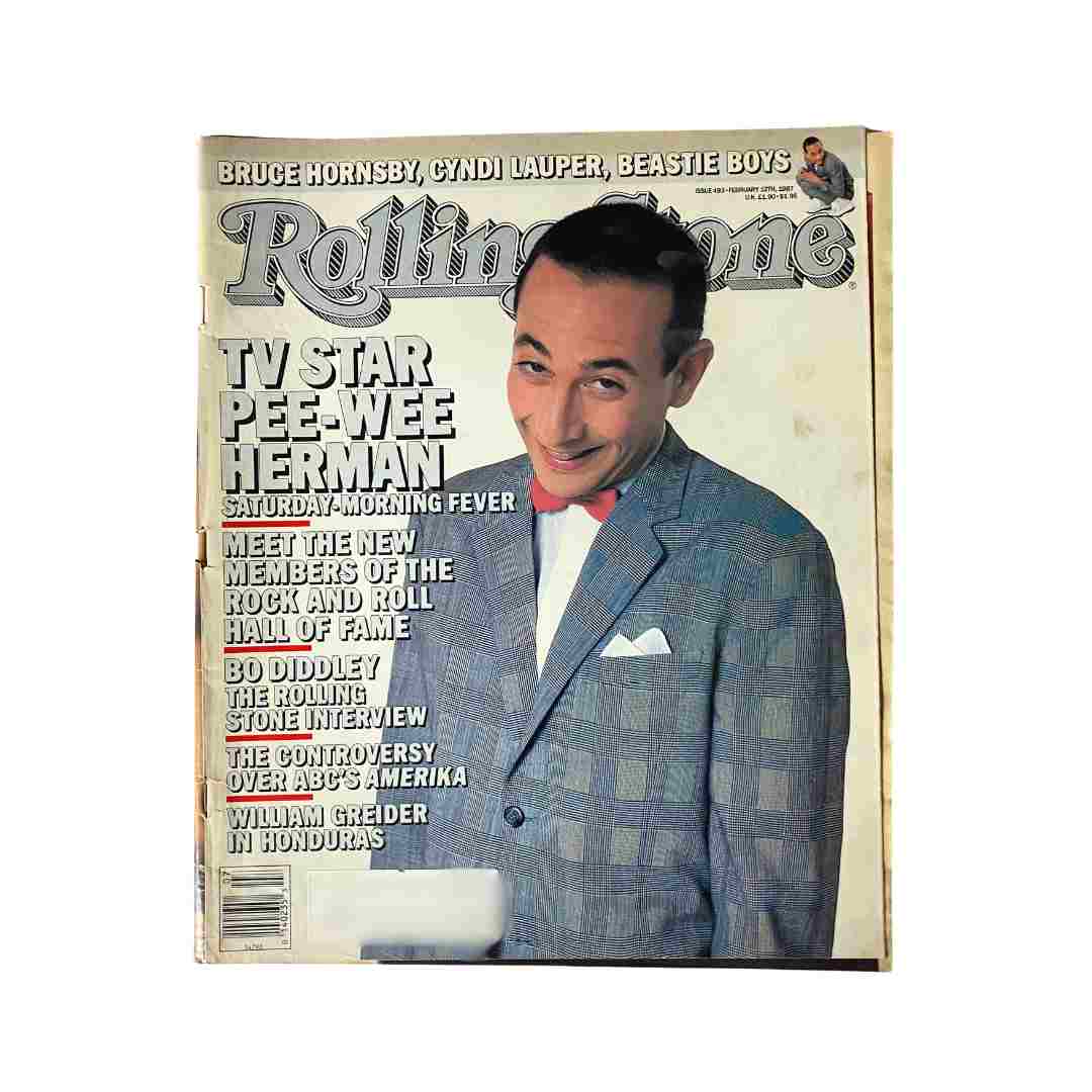 Vintage Rolling Stone Magazine February 12, 1987 Issue 493 Pee-Wee Herman Cover