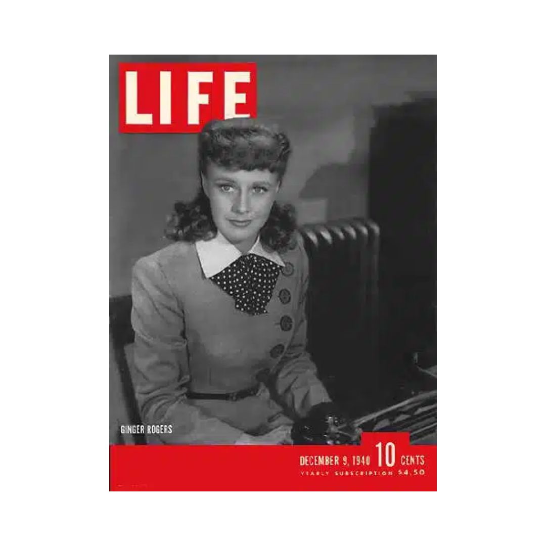 Life Magazine December 9, 1940 Featuring Ginger Rogers - Vintage American History