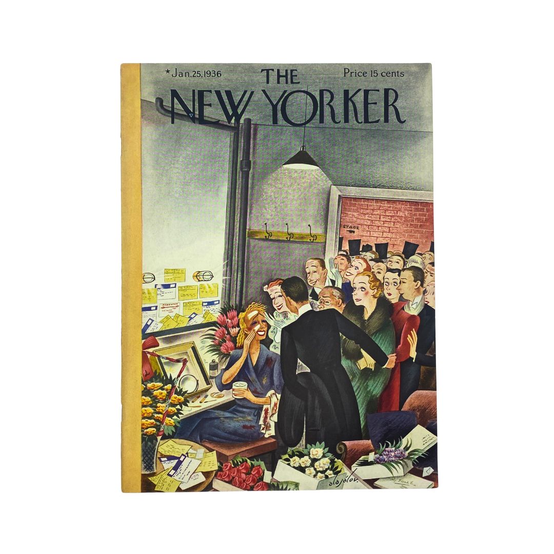 Cover of The New Yorker, January 25, 1936, featuring artwork by Constantin Alajalov, in very good (VG) condition