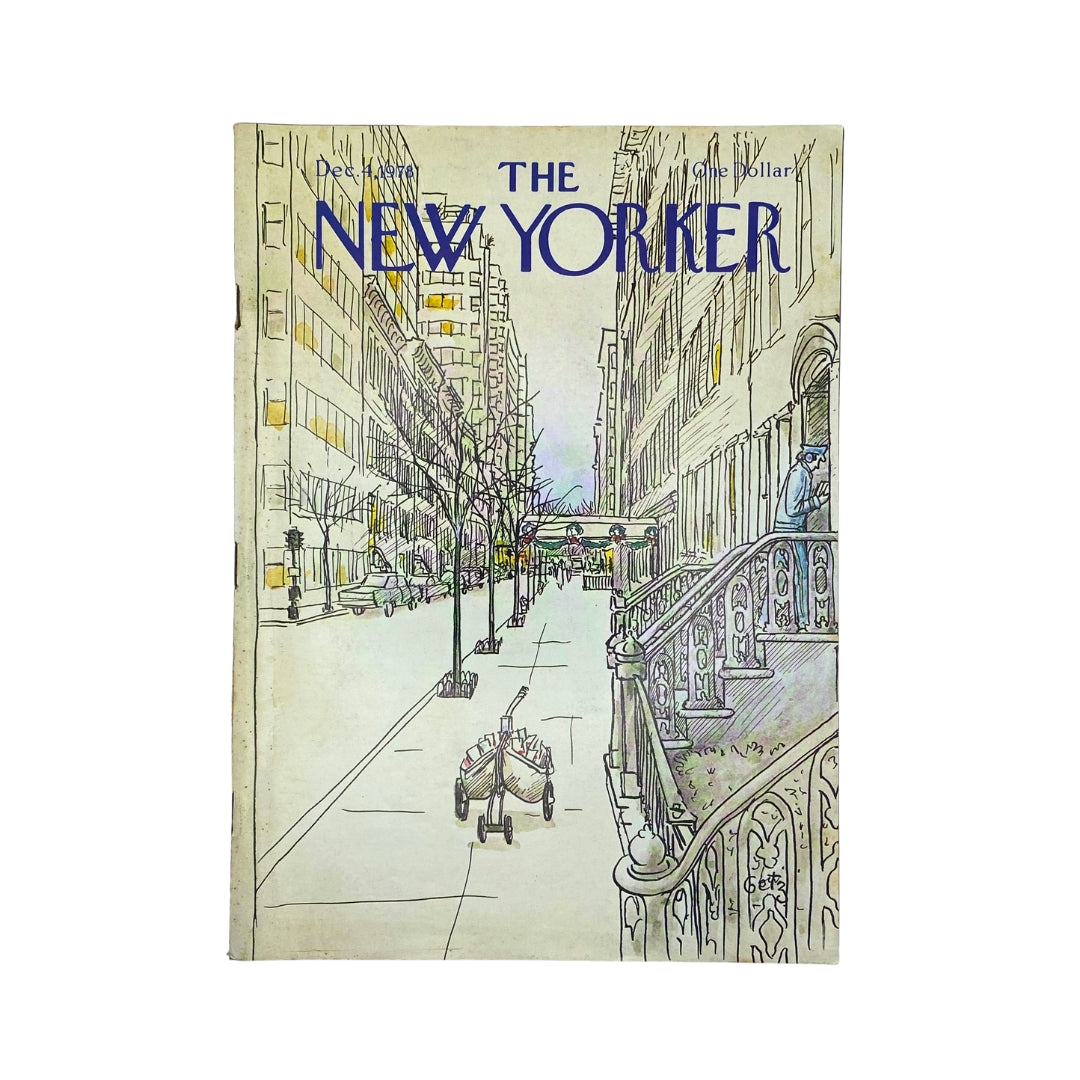 The New Yorker Complete Magazine December 4, 1978 Arthur Getz Cover No Label VG