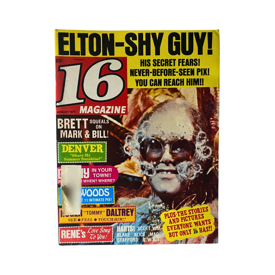 Vintage 16 Magazine August 1975 Elton John, Bo Donaldson VG w Poster