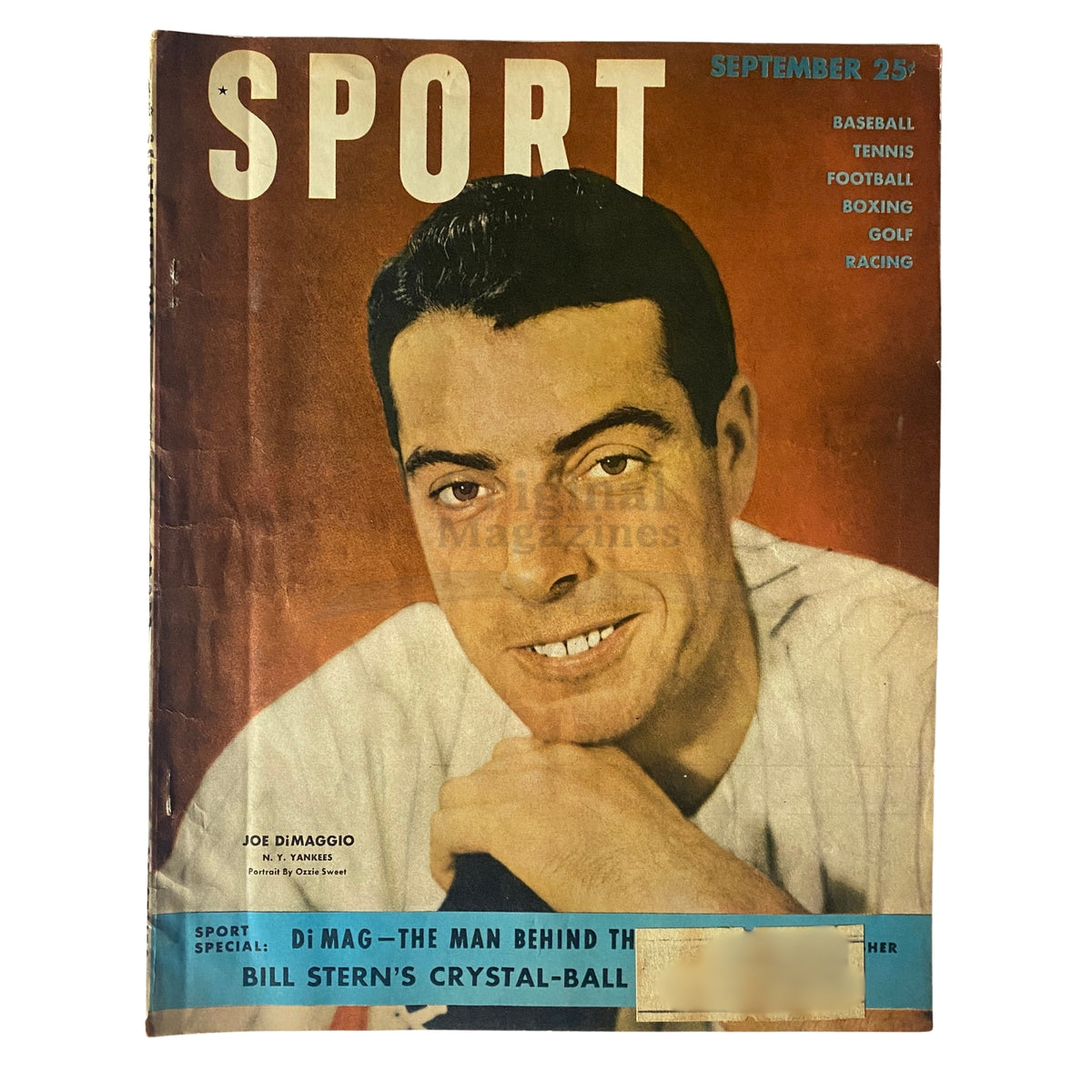 Sport Magazine September 1949 cover featuring Joe DiMaggio of the New York Yankees, showcasing vintage sports culture and iconic moments from baseball history.