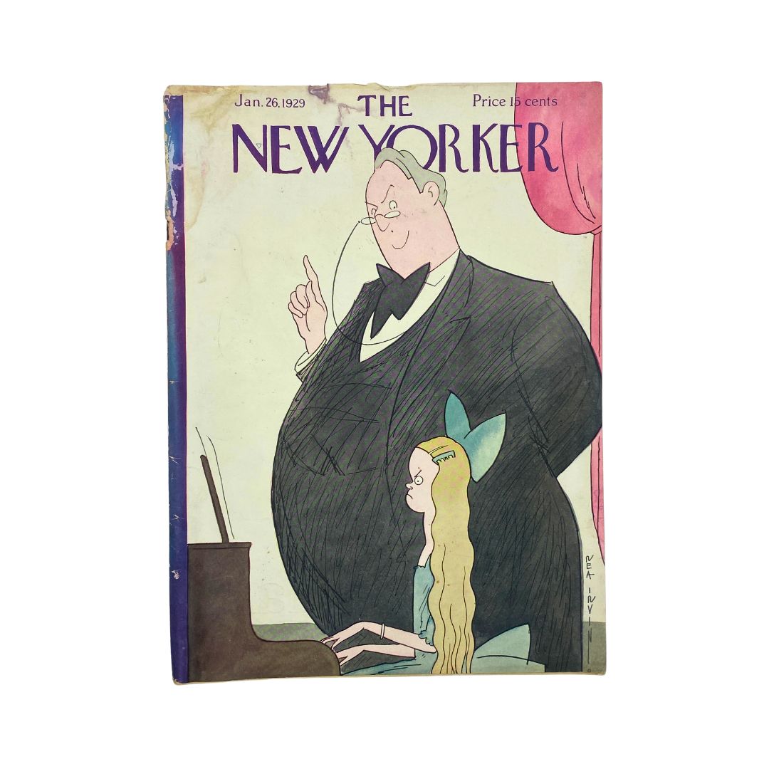 Cover of The New Yorker, January 26, 1929, featuring artwork by Rea Irvin
