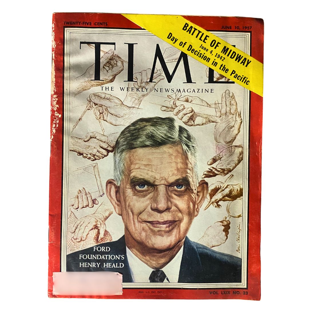 Vintage Time Magazine June 10, 1957 Vol 69 No. 23 Ford Foundation's Henry Heald