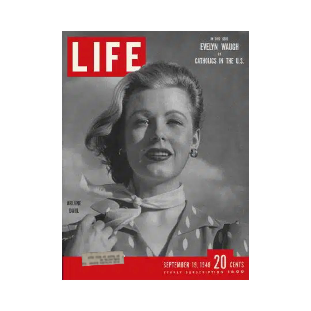 Cover of VTG Life Magazine September 19, 1949 featuring Arlene Dahl, an American actress, showcasing vintage American pop culture.