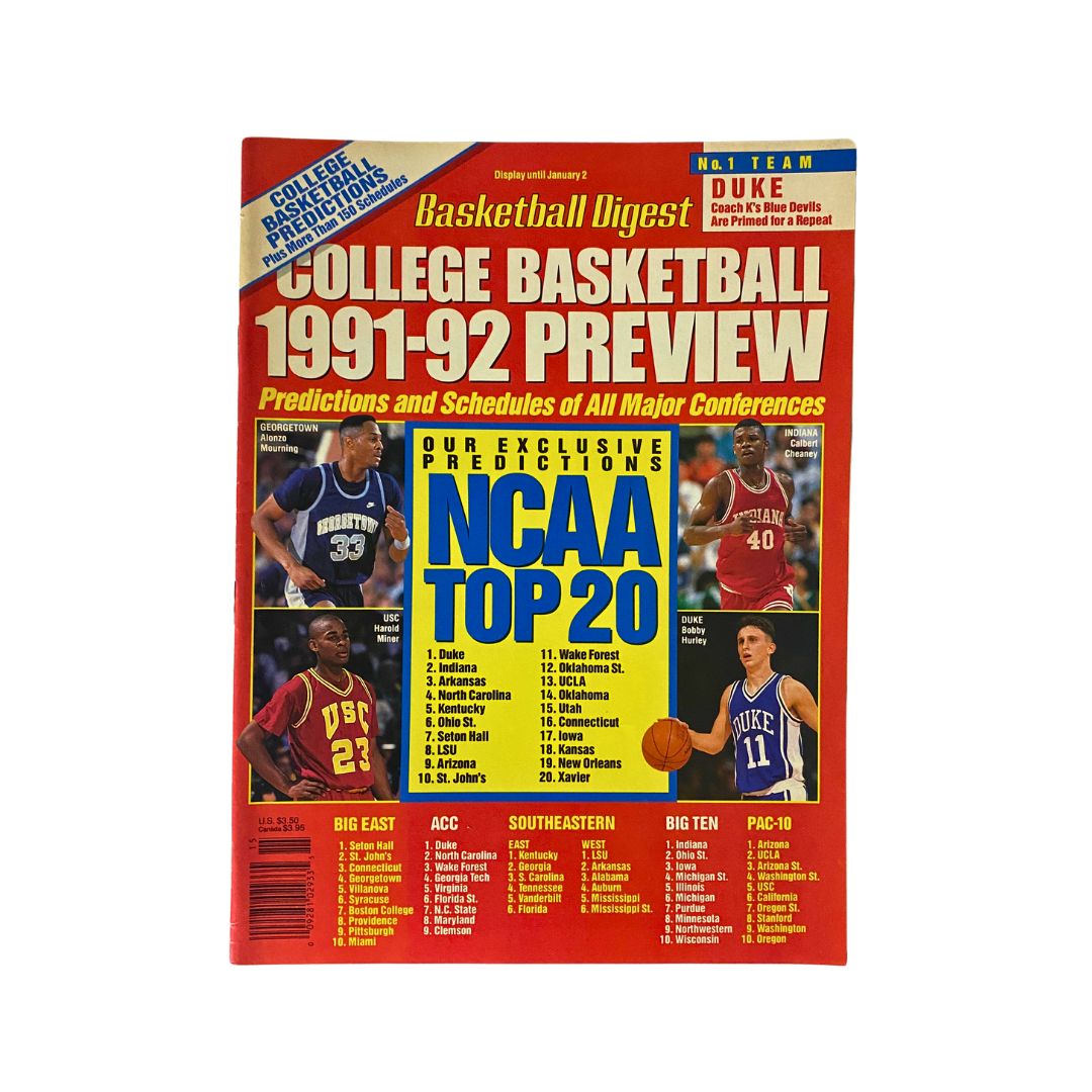 Basketball Digest Magazine 1991-1992 College Basketball Preview No Label VG