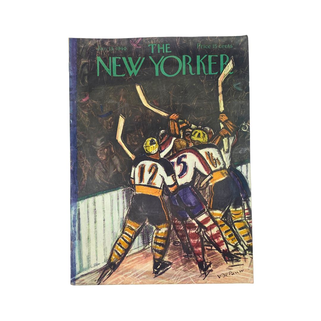 Cover of The New Yorker, January 13, 1940, featuring artwork by Victor de Pauw, in very good (VG) condition