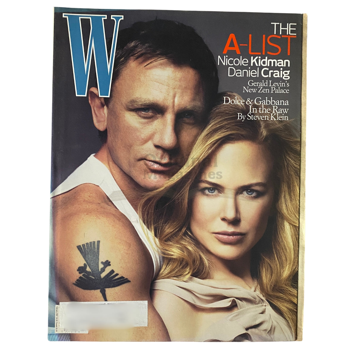 W Magazine February 2007 cover featuring Nicole Kidman and Daniel Craig, highlighting their status as A-list celebrities.