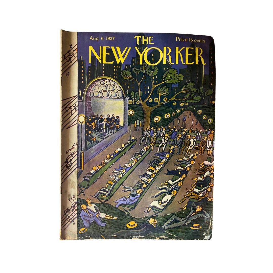 Cover of The New Yorker, August 6, 1927, featuring artwork by Ilonka Karasz