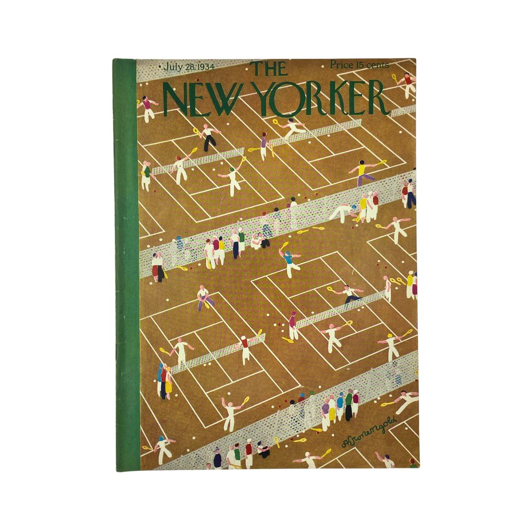 Cover of The New Yorker, July 28, 1934, featuring artwork by Adolph Kronengold, in very good (VG) condition