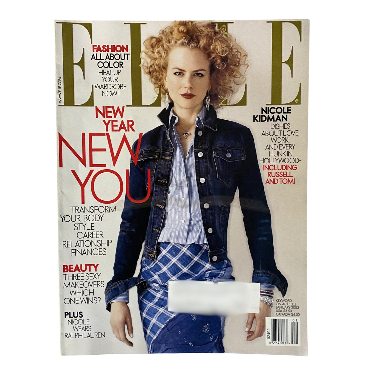 Elle Magazine January 2003 Nicole Kidman Cover