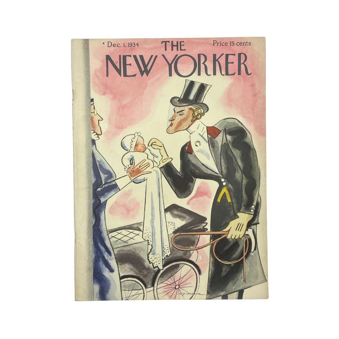 Cover of The New Yorker, December 1, 1934, featuring artwork by Leonard Dove, in very good (VG) condition