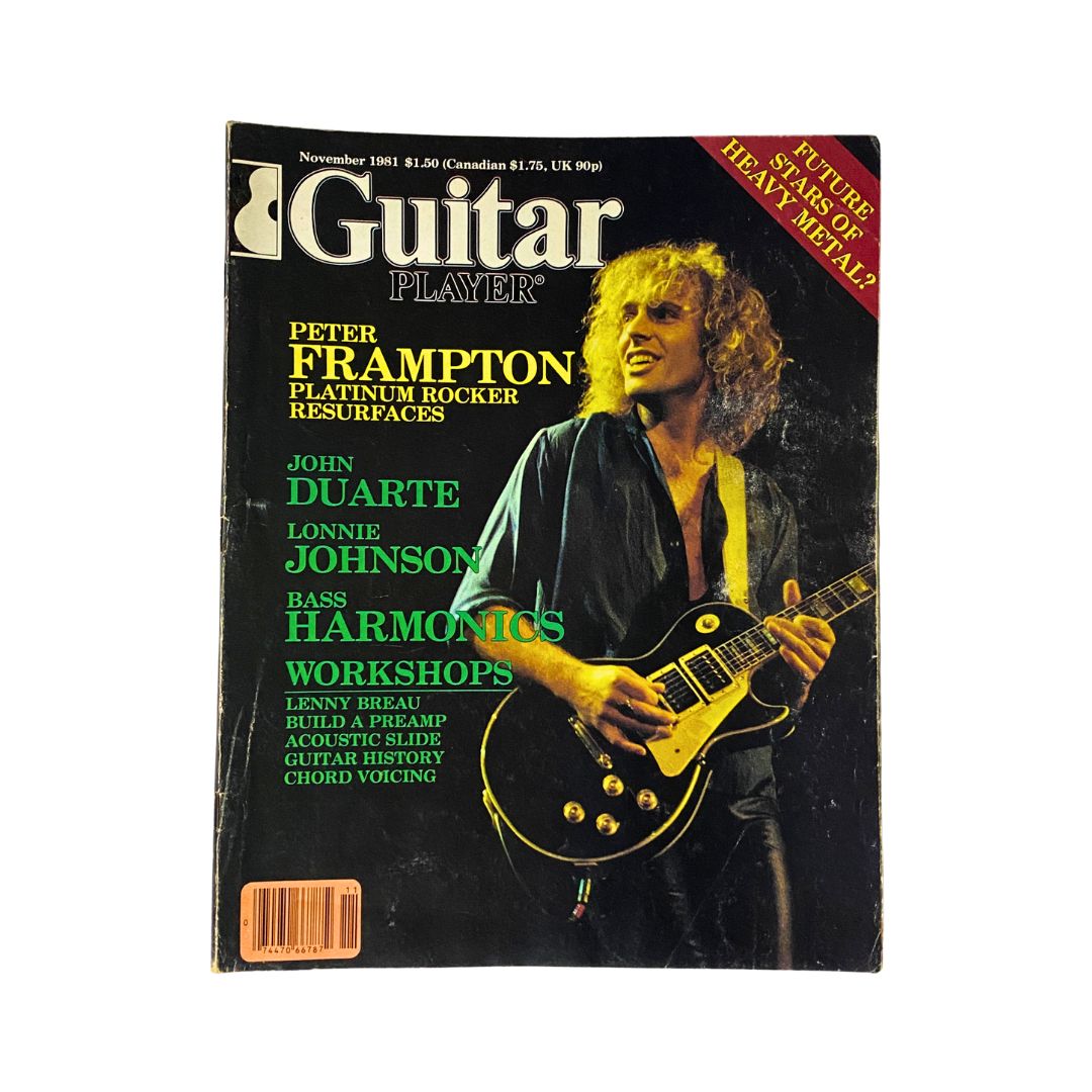Vintage Guitar Player Magazine November 1981 Peter Frampton, John Duarte No Label