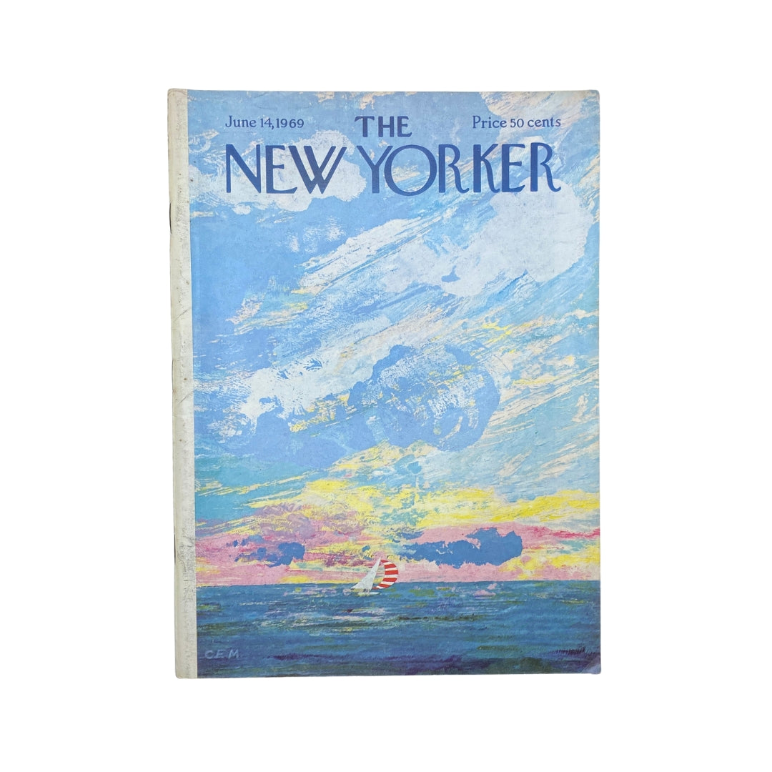 Cover of The New Yorker magazine dated June 14, 1969, featuring artwork by Charles E. Martin, showcasing a colorful sky and ocean scene.