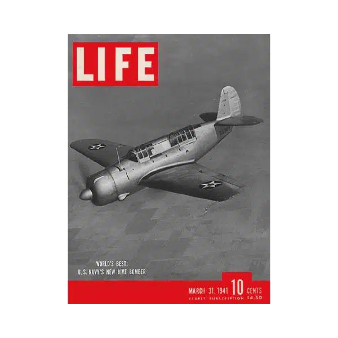 Life Magazine March 31, 1941 - U.S. Navy Curtis Dive Bomber Cover & World War II Insights