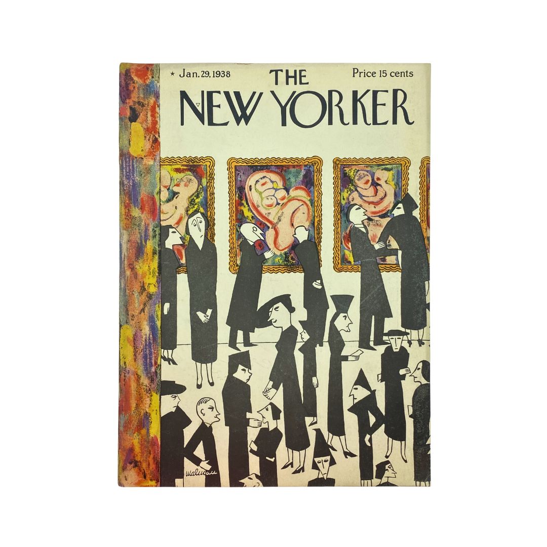 Cover of The New Yorker, January 29, 1938, featuring an illustration by Christina Malman, VG condition