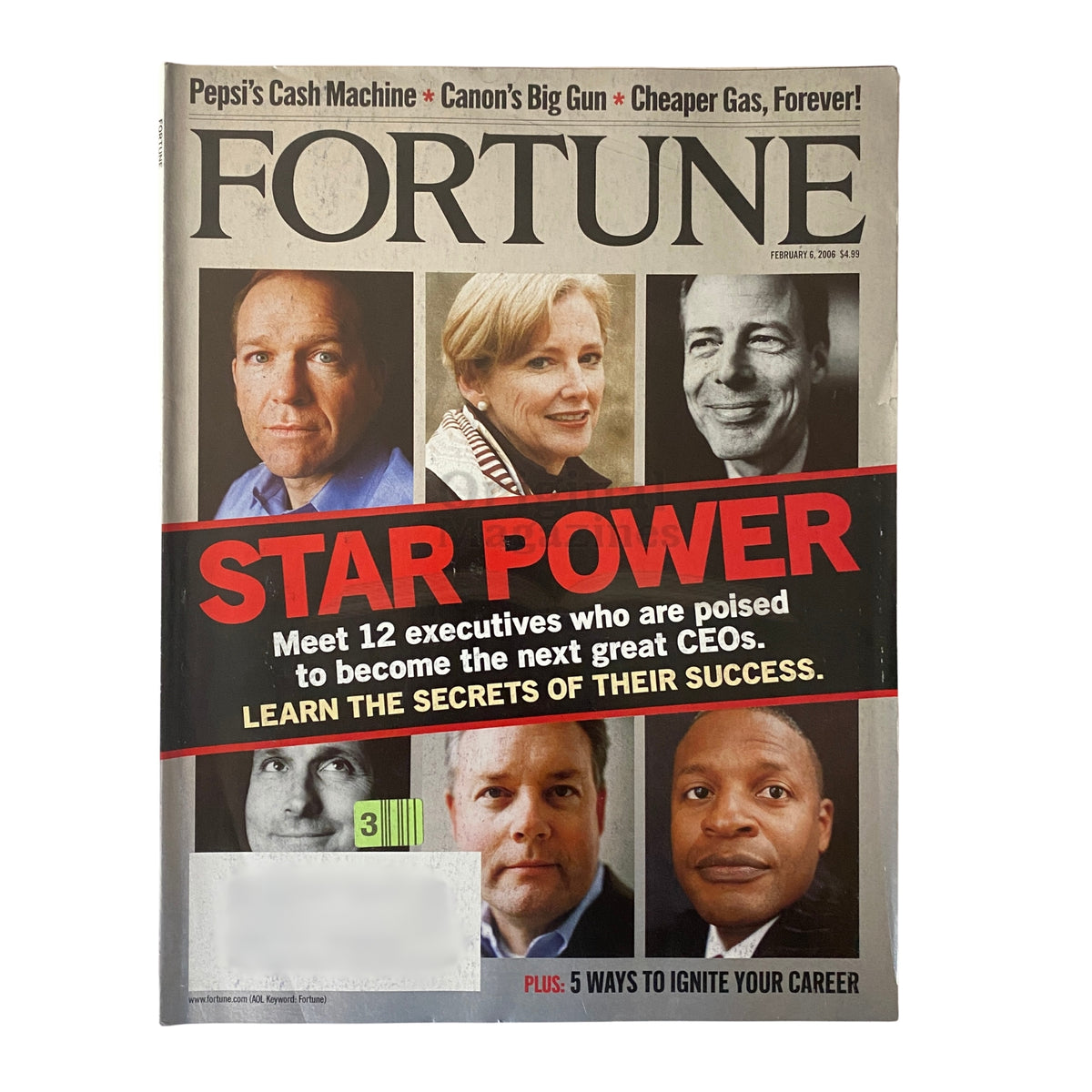 Fortune Magazine February 6, 2006 Cover featuring the title 'Star Power' highlighting 12 executives poised to become the next great CEOs with a focus on leadership and career advice.