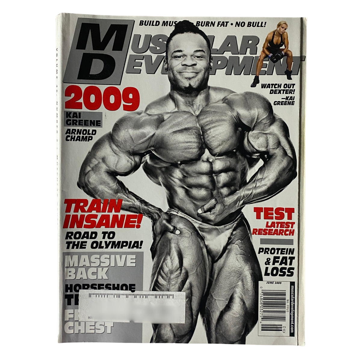 Muscular Development Magazine June 2009 Cover featuring Roelly Winklaar, showcasing bodybuilding fitness culture with a focus on training and nutrition.
