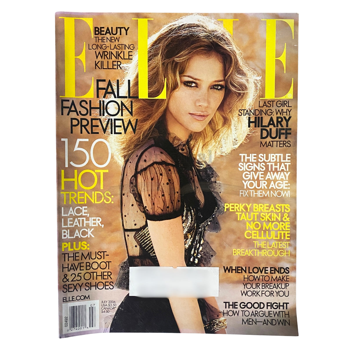 Elle Magazine July 2006 Hilary Duff Cover VG