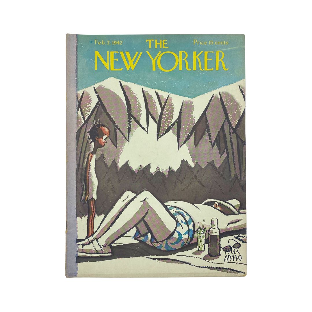 The New Yorker, February 7, 1942: Complete magazine with cover artwork by Peter Arno, in VG condition