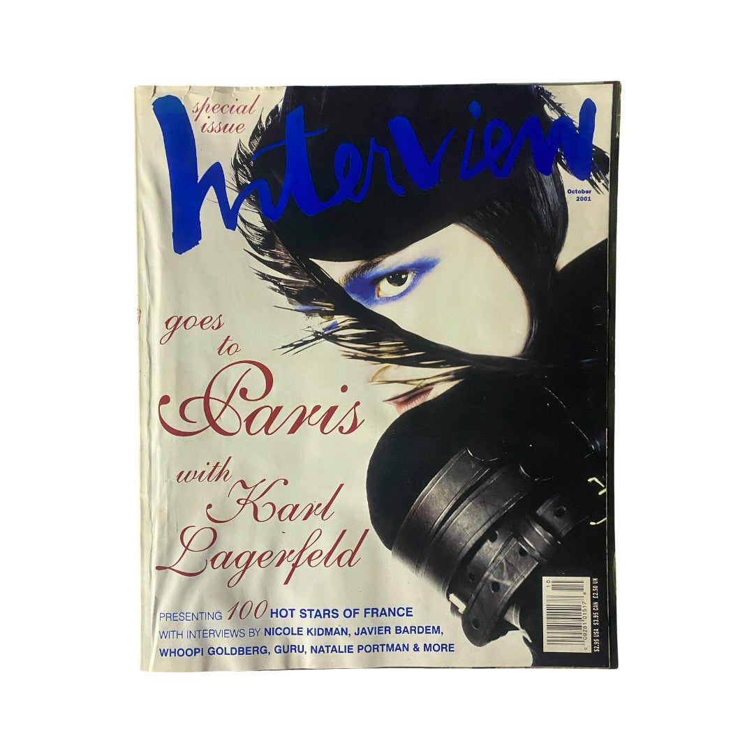 Interview Magazine October 2001 Karl Lagerfeld, Nicole Kidman No Label VG