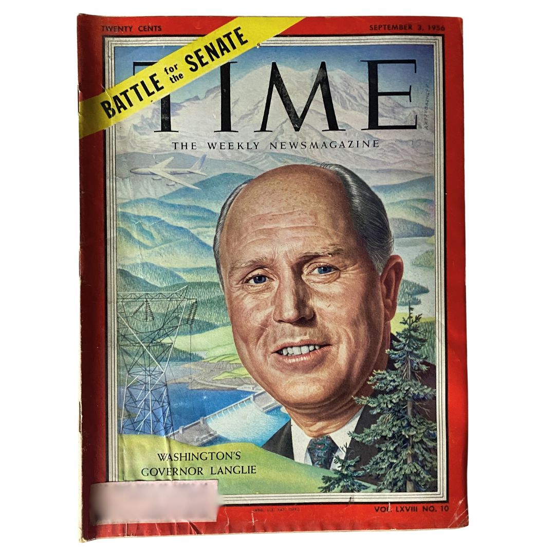 Vintage Time Magazine September 3, 1956 Vol 68 No. 10 Arthur Langlie