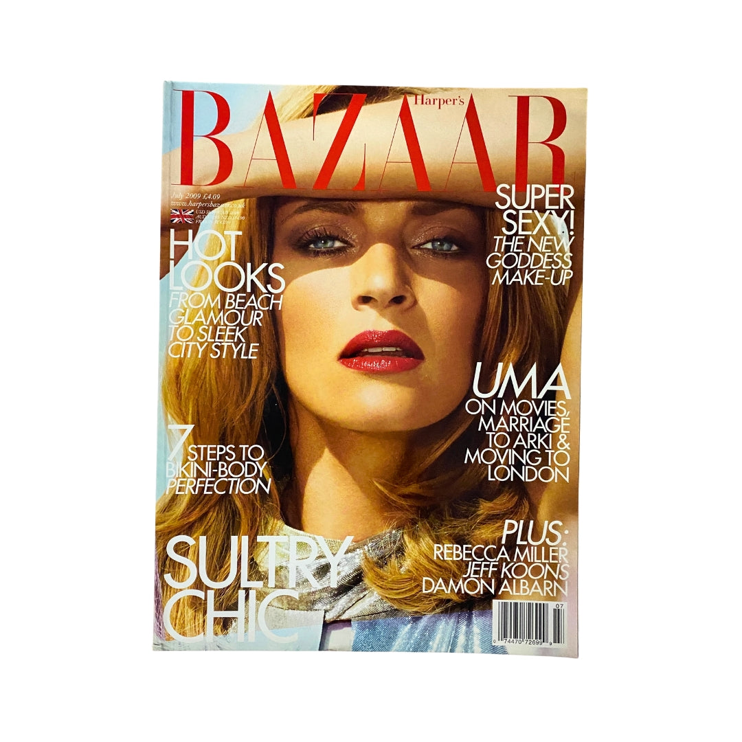 Harper's Bazaar UK Magazine July 2009 Uma Thurman Cover No Label VG
