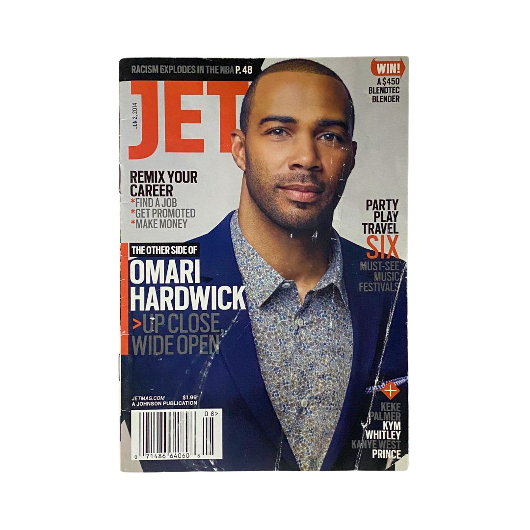Cover of Jet Magazine June 2, 2014, Vol 123 No. 8 featuring Omari Hardwick, showcasing vibrant colors and engaging design.